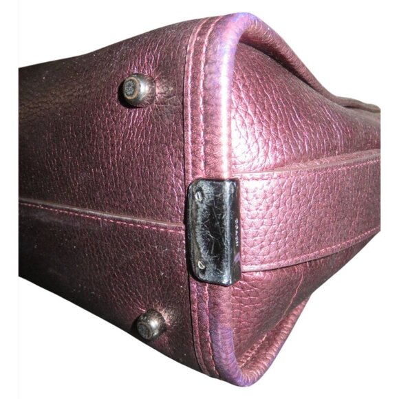 Coach Swagger 27 Cherry Metallic Pebble Leather Double Handle Satchel 36497 - Picture 8 of 15